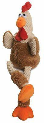 goDog Checkers Skinny Rooster Squeaker Dog Toy size: Small, 